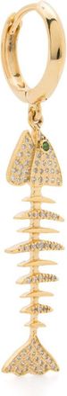 Kamushki 18K Yellow Gold Wishbone Sapphire And Diamond Earring - Womens - 18kt Yellow Gold/Green Sapphire/Diamond