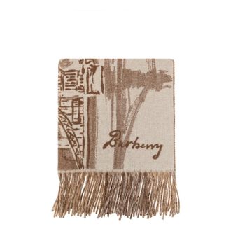 Burberry Wide River Thames kasjmier sjaal - unisex - Accessoires - Beige - Maat: ONE Size Kasjmier