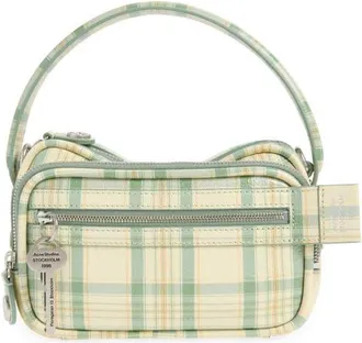 Acne Studios Camero Kit Check Crossbody Bag in Green/orange at Nordstrom