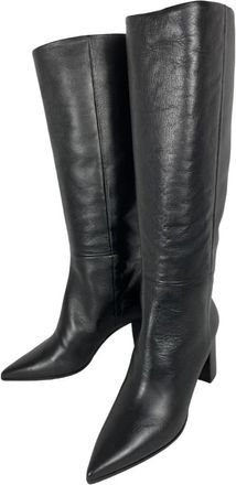 Lorena Paggi Glove Heeled Boots - Dames - Laarzen met Hak - Zwart - 37 EU - Leer - Schoenen