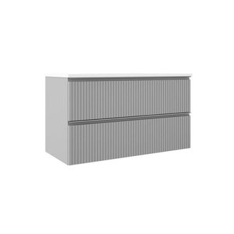 Saniclass Prime Blend Wastafelonderkast - 100x55x45.9cm - 2 lades - geintegreerde greep - MDF - mat greige (grijs)