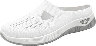 Generic Slip On Trainers Women Wide Fit Ladies Woven Breathable Walking Running Shoes Comfortable Arch Support Soft Sole Athletic Tennis Sneakers Non Slip Low