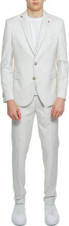 Mulish Beige Effen Reverskraag Pak - Heren - Business pakken - Beige - 2XL - Polyester - Kostuums