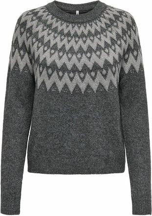 Only Trui van jacquard, lange mouwen, ronde hals