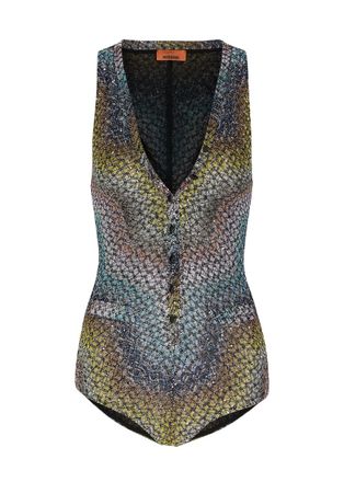 Missoni Zigzag Metallic-knit Swimsuit - Multicoloured - 46 (UK14 / L)