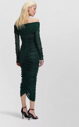 Self Portrait viscose off-the-shoulder gathered midi dress