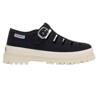 Superga Womens/Ladies 3541 Alpina Gurkha Fisherman Sandals (Black/Off White) - Size UK 5.5