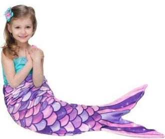 OEM (malva) 100-140cm, 1 X Manta De Cola De Sirena - Manta De Sirena De Felpa Port&aacute;til, Manta De Forro Polar Suave Para Ni&ntilde;as, Ni&ntilde;os Y Adolescentes En Tod
