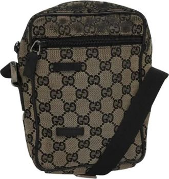 Gucci Pre-owned Cross Body Bags, female, Beige, Size: ONE SIZE Pre-owned GG Canvas Shoulder Bag