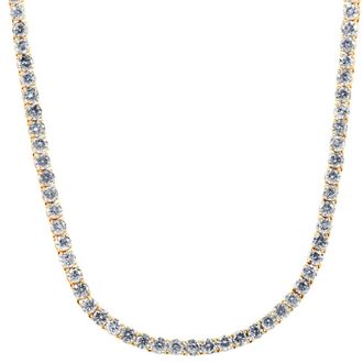 Pompeii3 43.50Ct Natural Diamond Mens Tennis Necklace Solid 14K Yellow Gold 24
