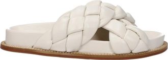 Fabiana Filippi Leren Slippers - Dames - Sandalen - Beige - 38 EU - Leer - Schoenen