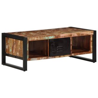 Berkfield Home Coffee Table Multicolour 90x50x36 cm Solid Wood Reclaimed | Size: 90 x 50 x 36 cm