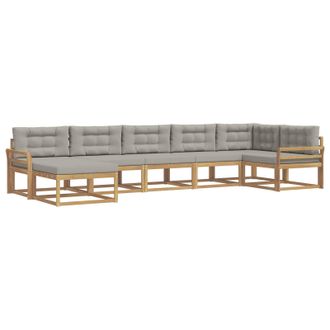 vidaXL Conjunto De Sof&aacute;s De Exterior 7 Pcs Blanco Y Gris Claro Vidaxl