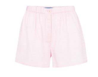 Prada Pink Jacquard Logo Cr&ecirc;pe-de-Chine Shorts Size S