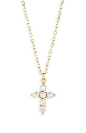 Argento Vivo Cubic Zirconia Cross Pendant Necklace in Gold at Nordstrom Rack