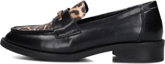 Mexx Loafer met luipaardprint voor dames - Dames - Loafers - Zwart - 39 EU - Schoenen