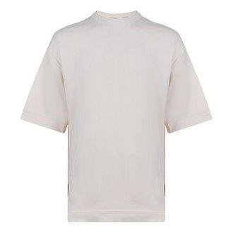 adidas Mens Y-3 SS21 Rear Logo Printing Round Neck Short Sleeve Creamy White T-Shirt GV6082
