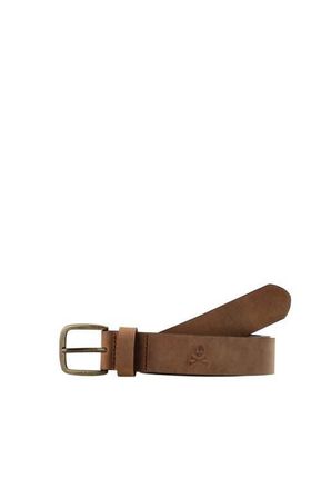 Scalpers Gold Buckle Leather Belt in Camel at Nordstrom, Size X-Small