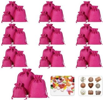 OEM Juego De 30 Bolsas De Lino Con Cord&oacute;n Ajustable, 3 Tama&ntilde;os (10 Bolsas Por Tama&ntilde;o), Bolsas Peque&ntilde;as De Tela Para Rellenar, Halloween, Pascua