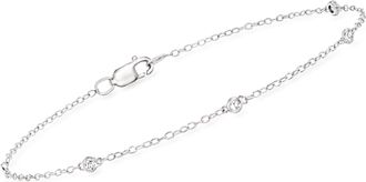 RS Pure by Ross-Simons Bezel-Set Diamond Bracelet in Sterling Silver