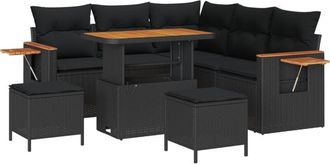 vidaXL Garden Sofa Set Manual 8 pcs Black and cream 100 x 100 x 71 cm Vidaxl