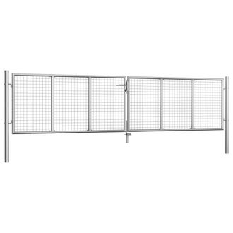 Berkfield Home Garden Gate Galvanised Steel 415x125 cm Silver