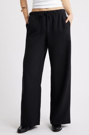 Open Edit Icon Pull-On Wide Leg Pants in Black at Nordstrom, Size Xx-Small