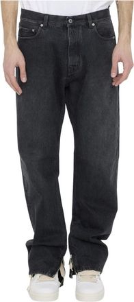 Off-white Arrow Skate Straight-Leg Jeans - Heren - Regular Fit Jeans - Zwart - W32 - Katoen - Jeans