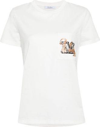 Max Mara graphic-print cotton T-shirt - women - Cotton - M - White