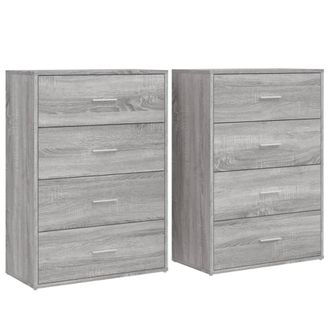 Berkfield Home Sideboards 2 pcs Grey Sonoma 60x31x84 cm Engineered Wood | Size: 60 x 31 x 84 cm
