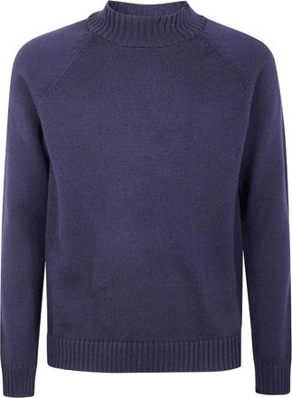Zanone Sweaters Blue - Heren - Ronde hals truien - Blauw - M - Truien & Vesten
