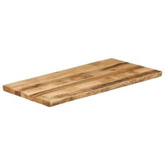 Berkfield Home Table Top Live Edge 110x60x3.8 cm Solid Wood Rough Mango in Brown