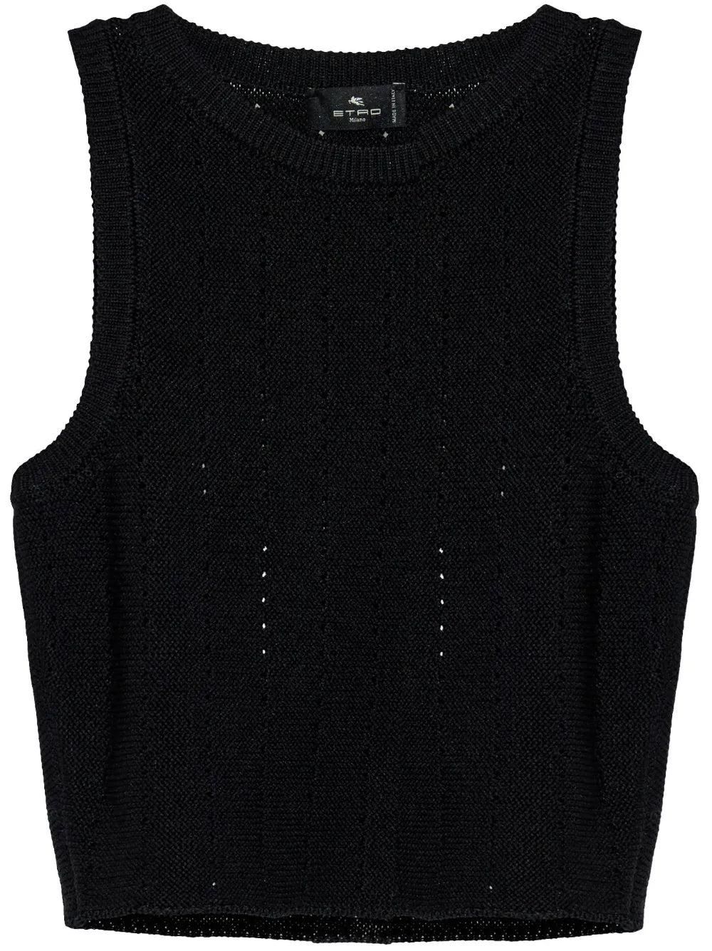 トップス ETRO Wool Knit Vest ETRO Space-Dyed Cropped Sweater Vest | endource