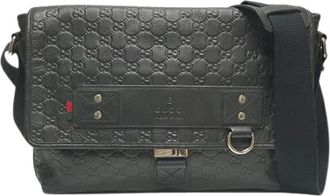 Gucci Pre-owned Cross Body Bags, male, Black, Size: ONE SIZE Pre-owned Sherry Line Signature Canvas Shoulder Bag