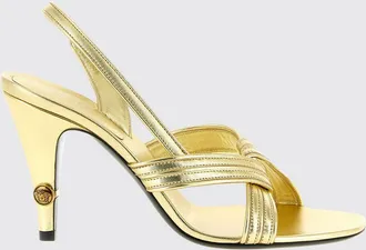 Versace Sandali slingback Gianni in nappa laminata con logo Medusa