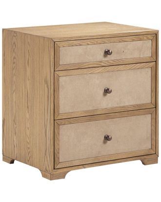 TOV Furniture Tov Furniture Laurentis Suede & Wood 3-Drawer Nightstand