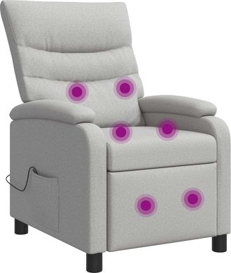 vidaXL Silla De Masajes Reclinable Gris Nube Tela Vidaxl