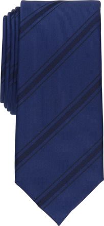 Alfani Mens Navy Trinity Stripe Slim Tie