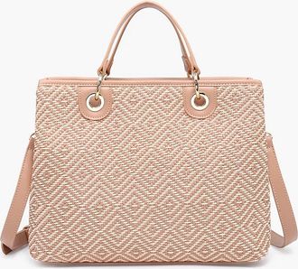 Jen & Co. Womens Nancy Woven Diamond Tote Bag In Mauve