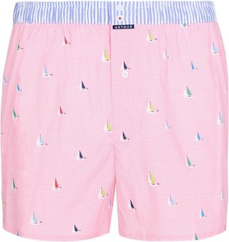 Arthur Mens Boxer Shorts with Jockstrap Le Club n&deg;1172 - American Fit - Anti-friction Yoke - Organic Cotton - Pink - Size L, Pink, L