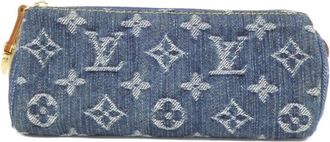 Louis Vuitton Blue Monogram Denim Pochette Pouch (Pre-Owned)