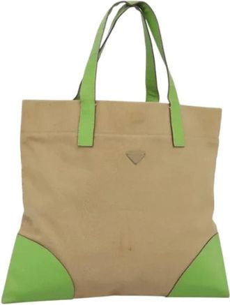Prada Pre-owned Canvas prada-bags - Dames - Vintage Shopper - Beige - ONE Size - Leer - Vintage