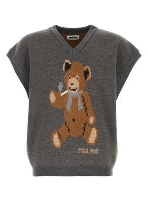 Magliano Grey Wool Blend Teddy Bear Vest