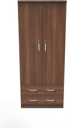 Welcome Furniture Alton Ready Assembled 2 Door 2 Drawer Wardrobe in Noche Walnut - Welcome Furniture | TJ Hughes