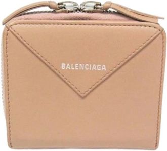 Balenciaga Pre-owned Papier ZA Billfold - Dames - Vintage Accessoires - Beige - ONE Size - Leer - Vintage