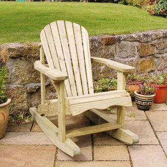 Zest Zest - Lily Wooden Rocking Chair Relax Seat Garden Lounger Arm Chair