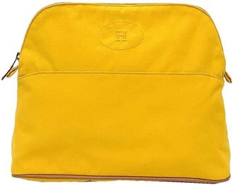 Hermès Yellow Cotton Canvas Pouch (Pre-Owned)