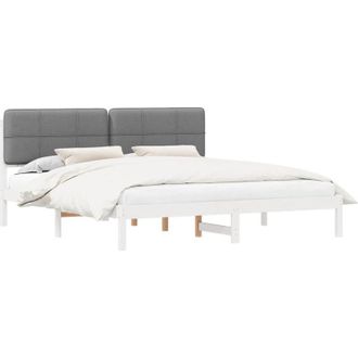 vidaXL Bed Frame with Upholstered Headboard Taupe 200 x 200 cm vidaXL