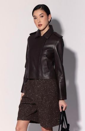 Walter Baker Trevor Leather Jacket in Mocha at Nordstrom, Size X-Small