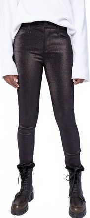 Rta Madrid High Rise Skinny Pants In Black Metallic